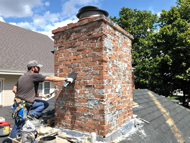 Completed chimney rebuild by East Hampton Chimney Sweep in East Hampton, CT