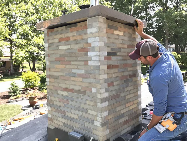 East Hampton Chimney Sweep completing a modern chimney remodel in East Hampton, CT