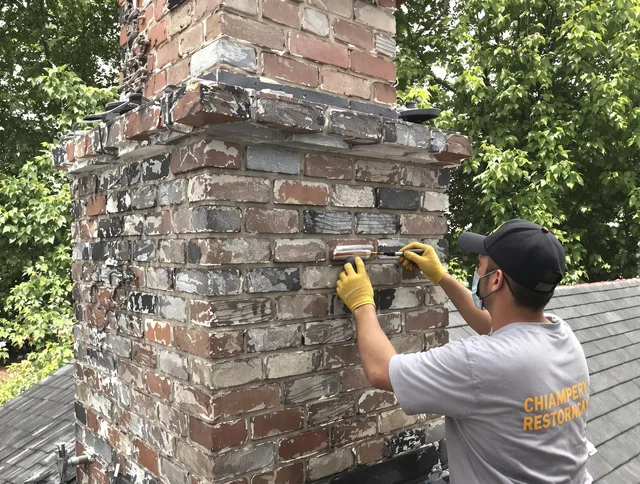 In-progress chimney restoration by East Hampton Chimney Sweep in East Hampton, CT