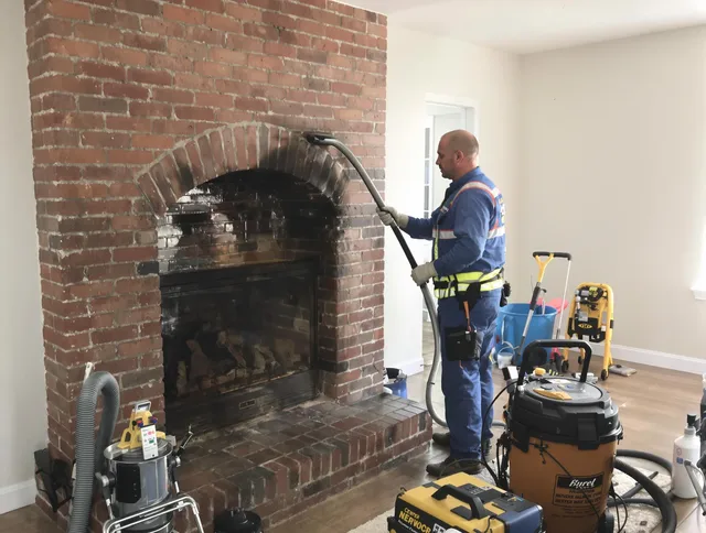 East Hampton Chimney Sweep expert performing detailed chimney sweep in East Hampton, CT