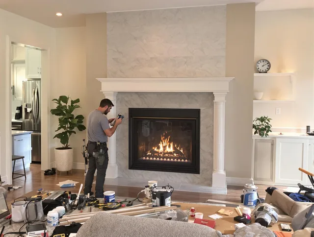 Newly installed fireplace by East Hampton Chimney Sweep in East Hampton, CT