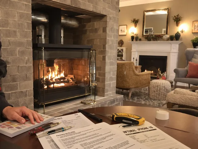 East Hampton Chimney Sweep verifying fireplace safety measures in East Hampton, CT